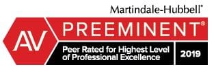 Martindale-Hubbell | AV | Preeminent | Peer Rated for Highest Level of Professional Excellence | 2019